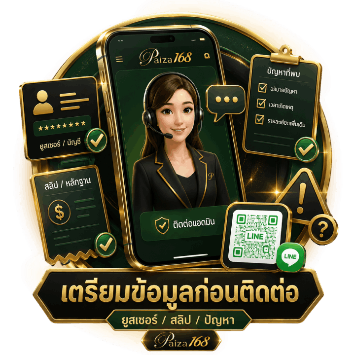 ก่อนติดต่อเรา Paiza168